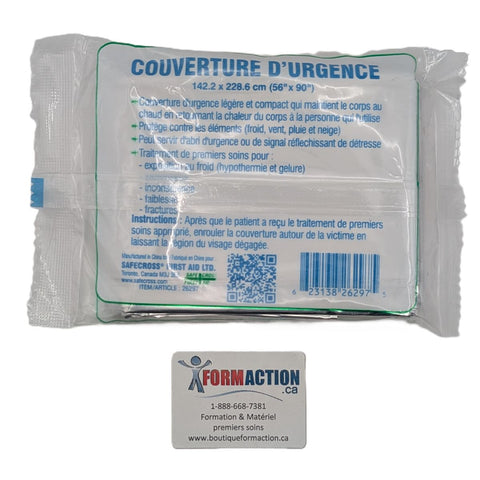 Couverture d'urgence aluminium 142.2 x 203.2 cm