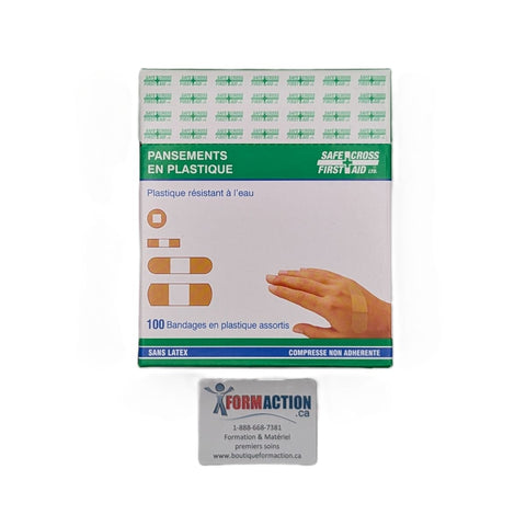 Pansements en plastique assortis (100)