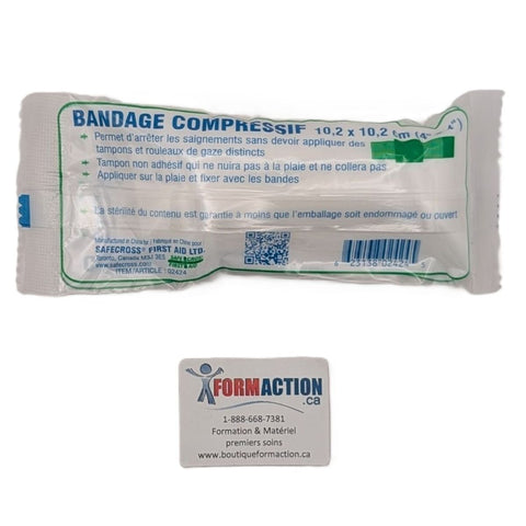 Pansement compressif stérile (101,6mm x 101,6 mm) ( 4x4 )