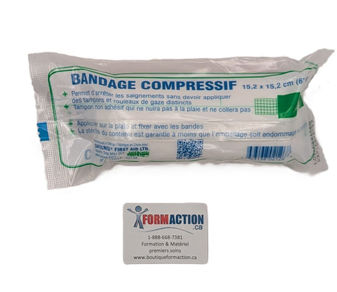 Pansement compressif 15.2x15.2cm (6x6)