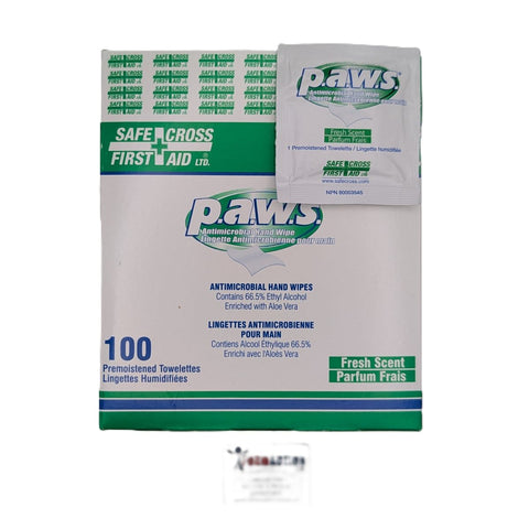 Lingettes de nettoyage des mains et de la peau, emballées individuellement antimicrobienne Paws