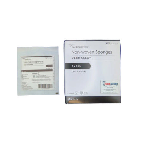 COMPRESSE DE GAZE NON TISSÉES, 10,2 x 10,2 cm, 4 PLIS, 25 x 2, STÉRILE 4X4