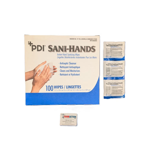 Sani-Hands, lingettes désinfectantes pour les mains (100)