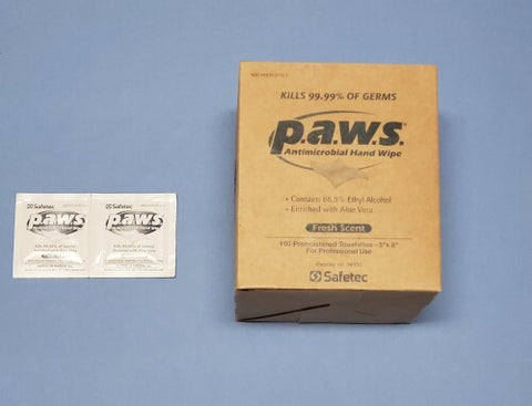 Lingettes de nettoyage des mains et de la peau, emballées individuellement antimicrobienne Paws