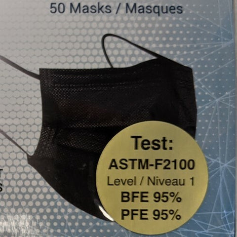 Masques de protection Adulte Noirs (50)