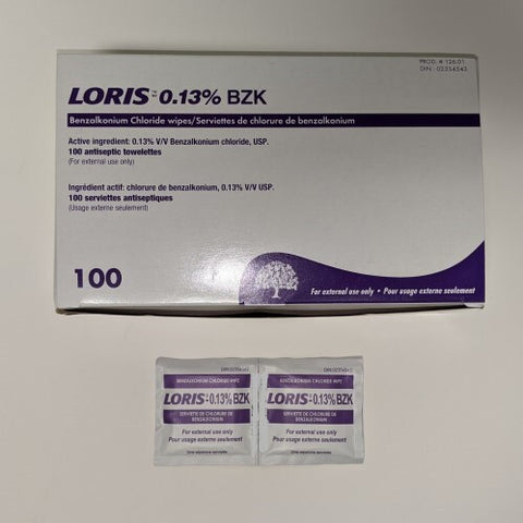 Serviettes de Chlorure de Benzalkonium (100)