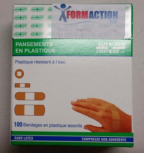 Pansements en plastique assortis (100)