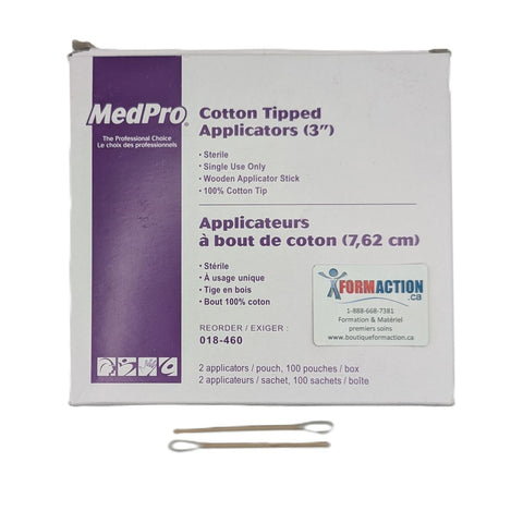 Coton-tige stérile 3" (100 paquets de 2)